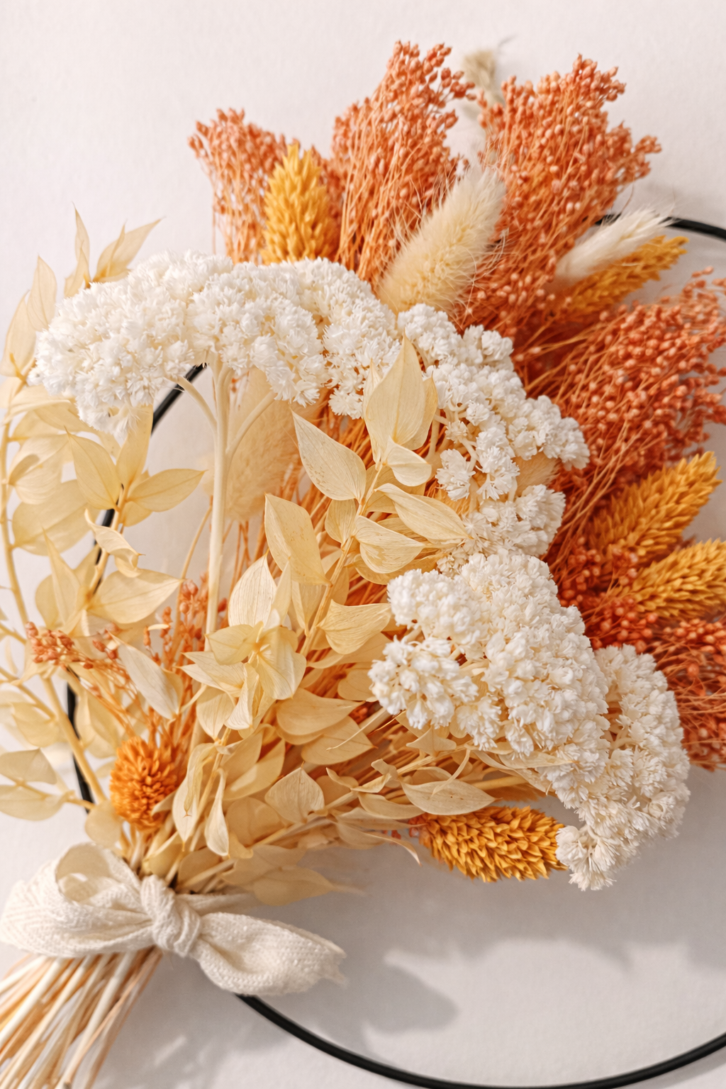 Kit couronne fleurs séchées – Terracotta moderne