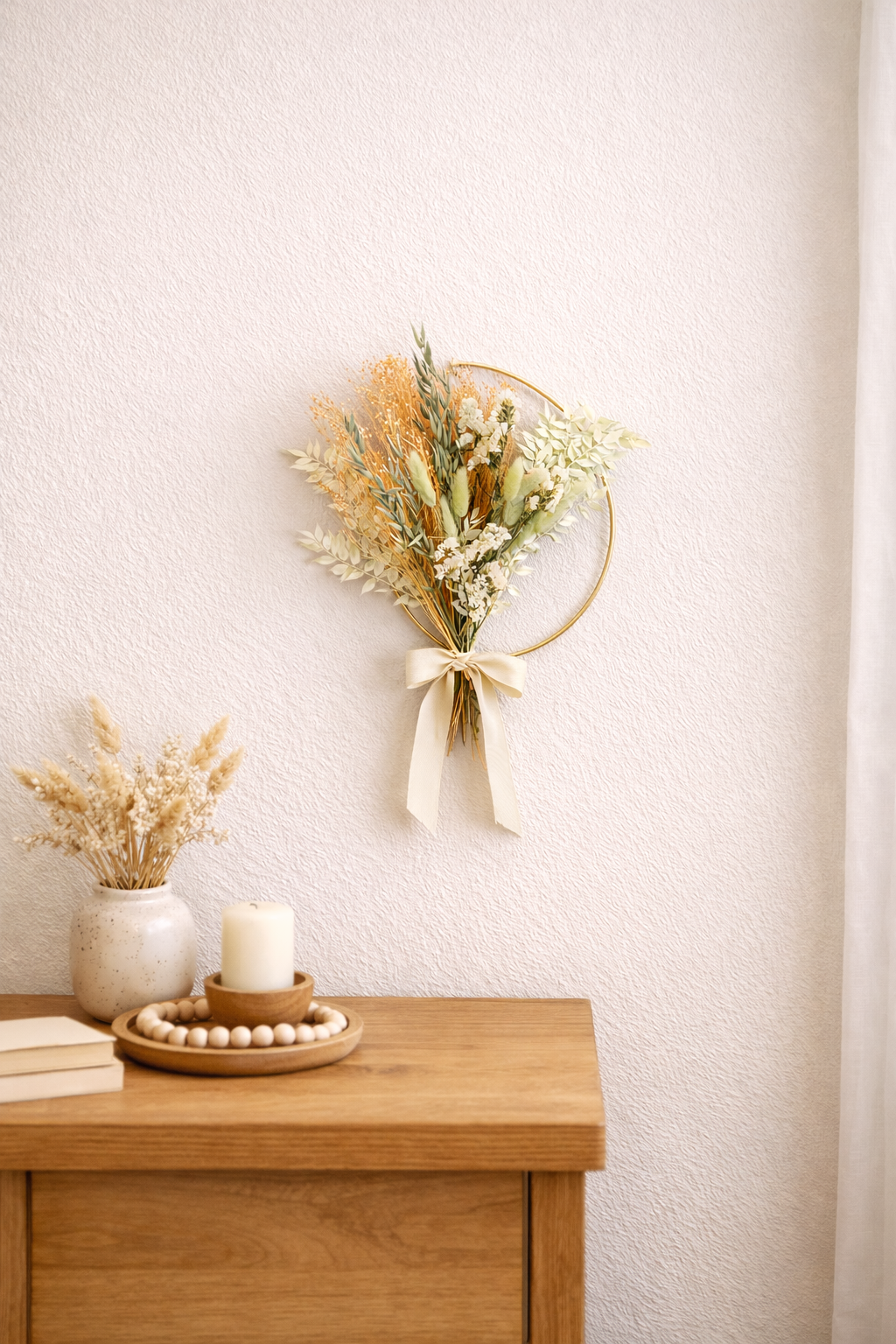 Kit couronne fleurs séchées – Signature dorée