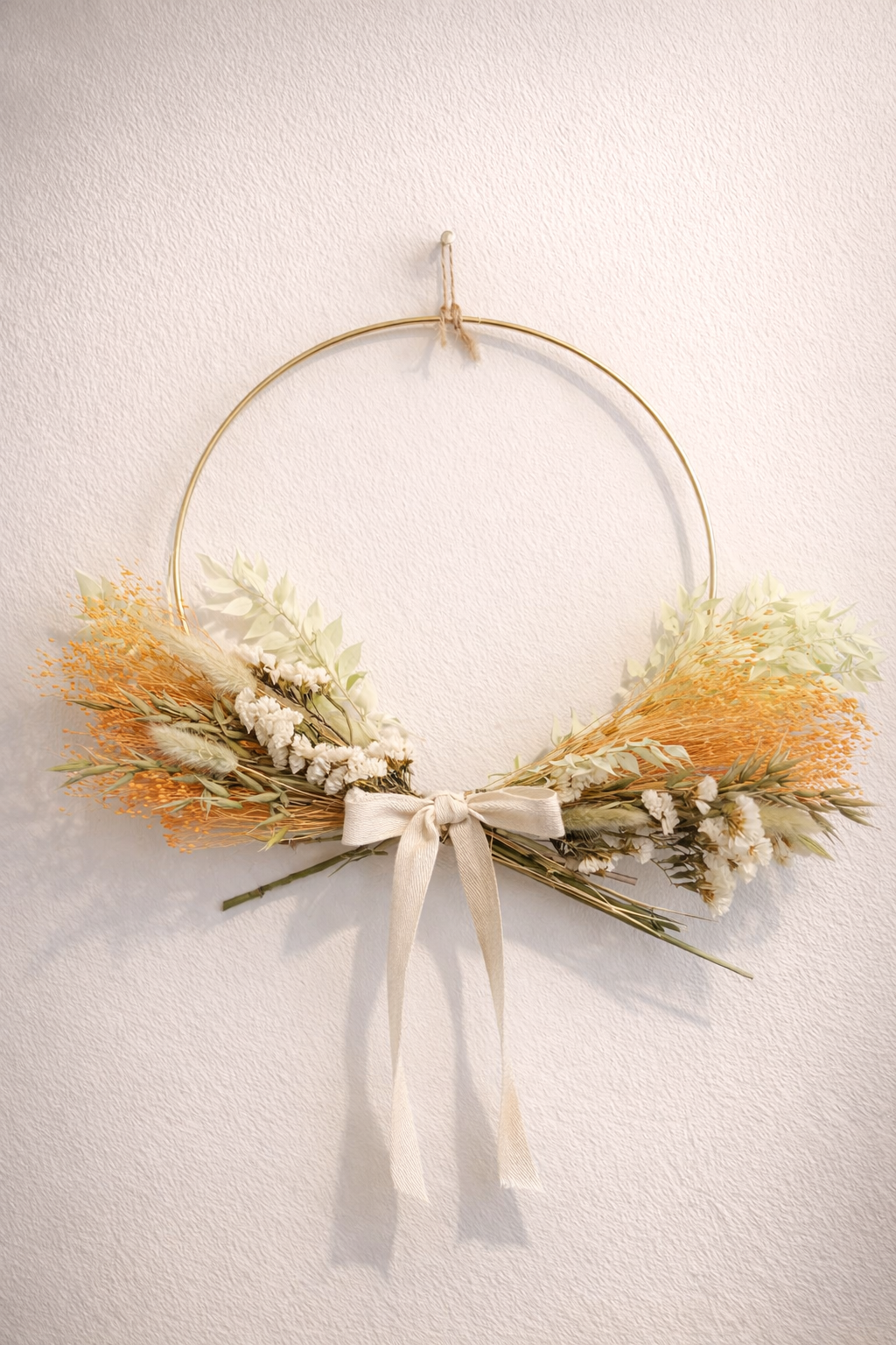 Kit couronne fleurs séchées – Signature dorée