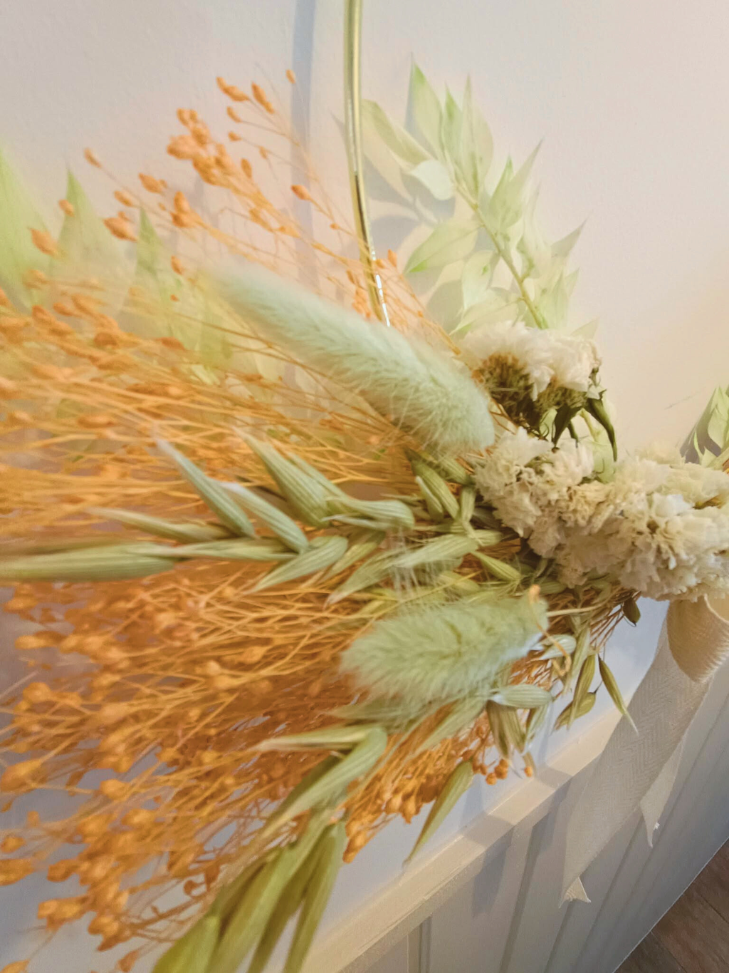 Kit couronne fleurs séchées – Signature dorée