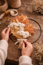 Kit couronne fleurs séchées – Terracotta moderne