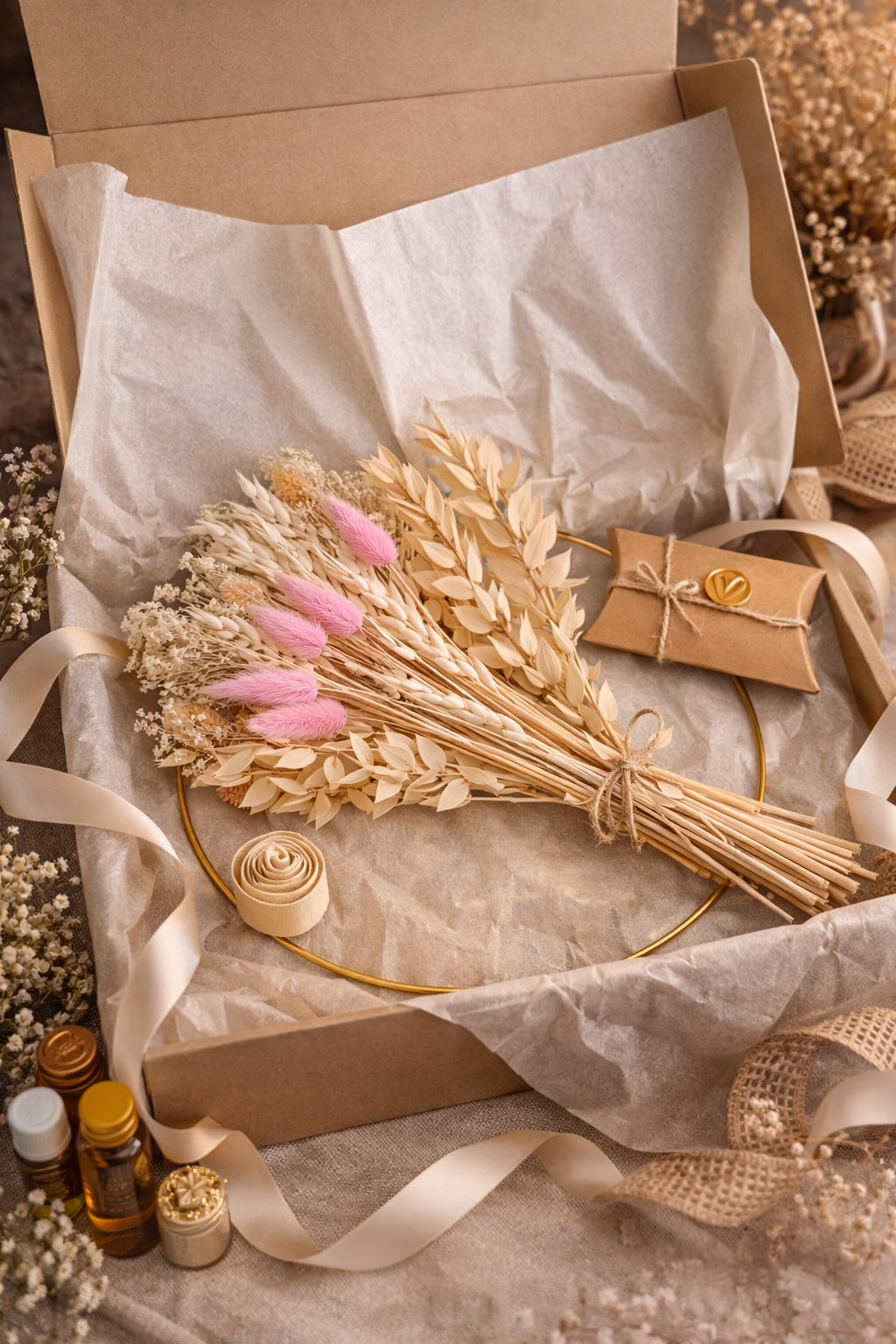 Kit couronne fleurs séchées – Bohème naturelle
