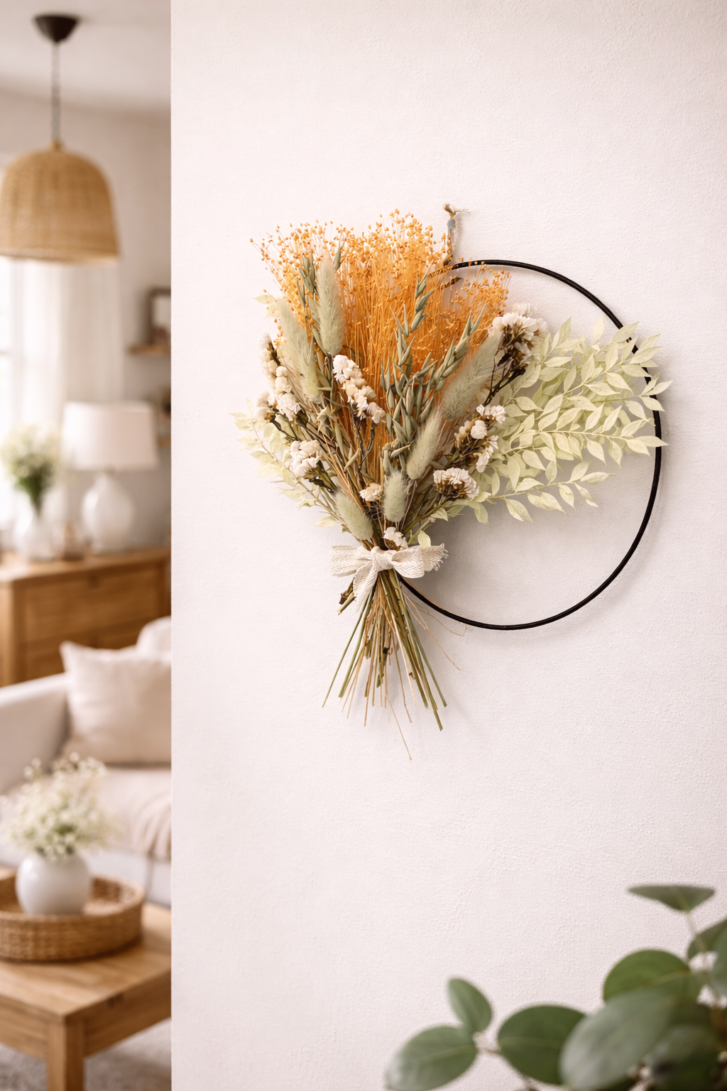 Kit couronne fleurs séchées – Signature moderne