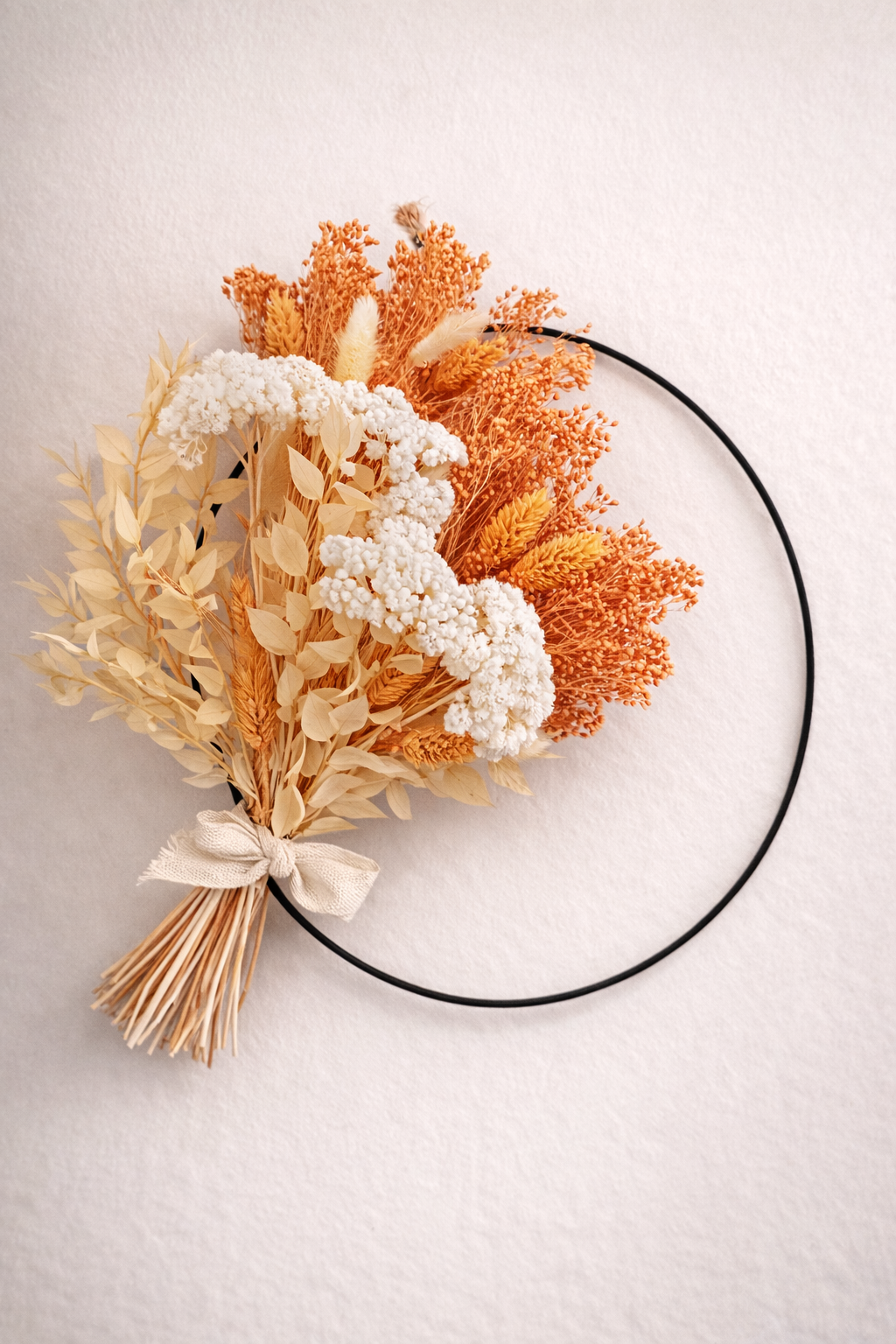 Kit couronne fleurs séchées – Terracotta moderne