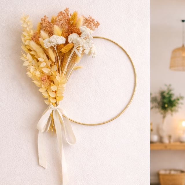 Kit couronne fleurs séchées – Terracotta solaire