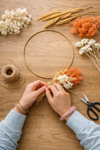Kit couronne fleurs séchées – Terracotta solaire